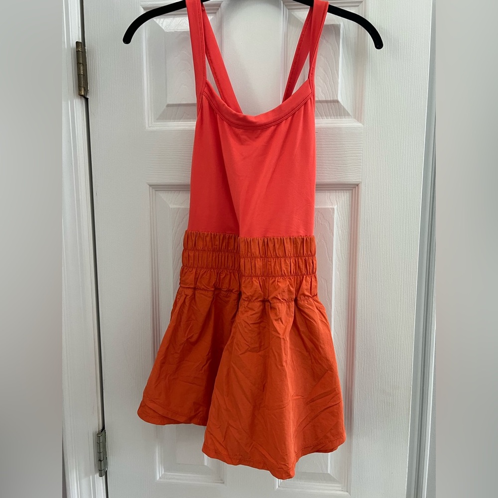 Free People Movement Way Home orange skort romper Sz M